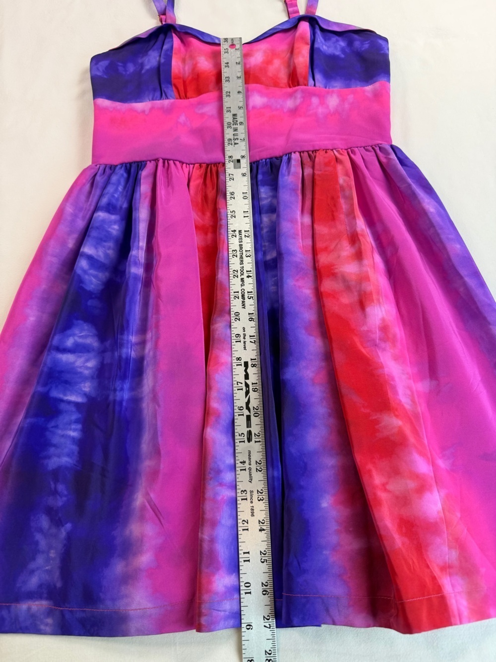 Amanda Uprichard Hot Pink and Purple Silk Fit and Flare Fairycore Mini Dress - Picture 7 of 12
